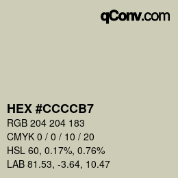 Color code: HEX #CCCCB7 | qconv.com