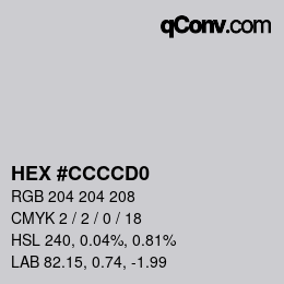 Color code: HEX #CCCCD0 | qconv.com