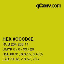 Color code: HEX #CCCD0E | qconv.com
