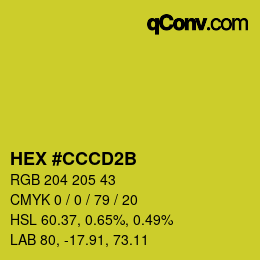Color code: HEX #CCCD2B | qconv.com