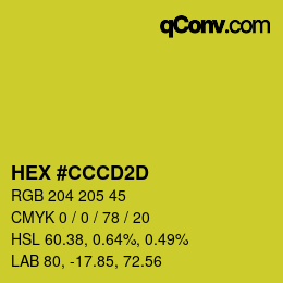 颜色代码: HEX #CCCD2D | qconv.com