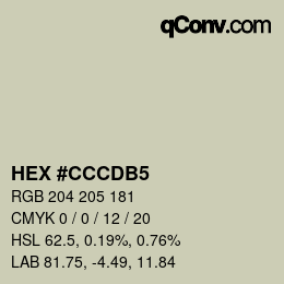 カラーコード: HEX #CCCDB5 | qconv.com