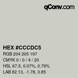Color code: HEX #CCCDC5 | qconv.com