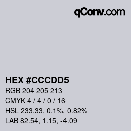 Color code: HEX #CCCDD5 | qconv.com