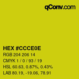 Color code: HEX #CCCE0E | qconv.com