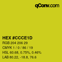 Color code: HEX #CCCE1D | qconv.com