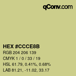 カラーコード: HEX #CCCE8B | qconv.com