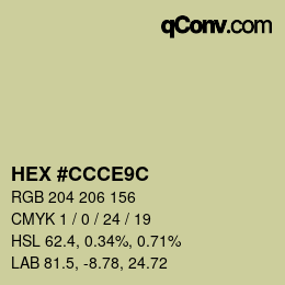 Color code: HEX #CCCE9C | qconv.com