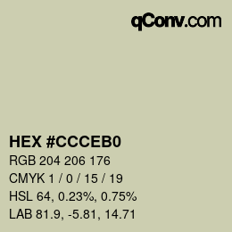 Color code: HEX #CCCEB0 | qconv.com