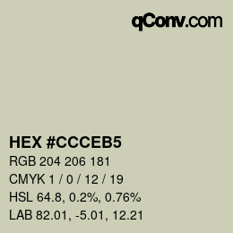 Color code: HEX #CCCEB5 | qconv.com