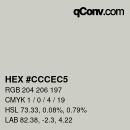 颜色代码: HEX #CCCEC5 | qconv.com