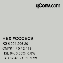 Color code: HEX #CCCEC9 | qconv.com