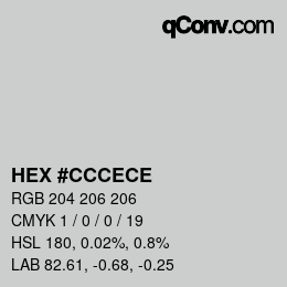 Color code: HEX #CCCECE | qconv.com