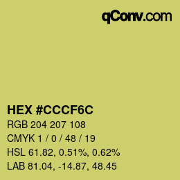 Color code: HEX #CCCF6C | qconv.com