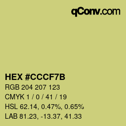 カラーコード: HEX #CCCF7B | qconv.com