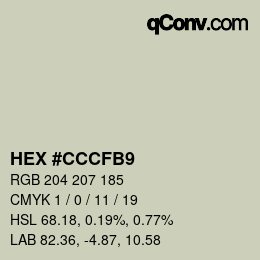 Color code: HEX #CCCFB9 | qconv.com