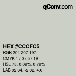 Color code: HEX #CCCFC5 | qconv.com