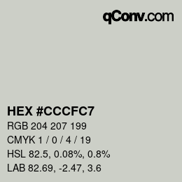 カラーコード: HEX #CCCFC7 | qconv.com