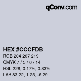 Color code: HEX #CCCFDB | qconv.com