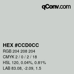 Color code: HEX #CCD0CC | qconv.com