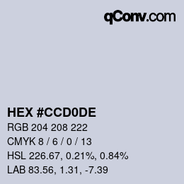 Color code: HEX #CCD0DE | qconv.com