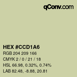 Color code: HEX #CCD1A6 | qconv.com