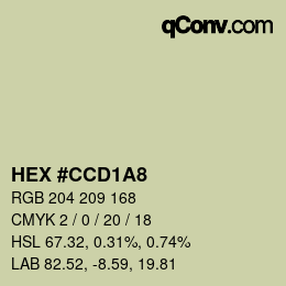 Color code: HEX #CCD1A8 | qconv.com