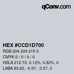 Color code: HEX #CCD1D700 | qconv.com