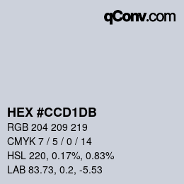 颜色代码: HEX #CCD1DB | qconv.com
