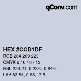 Color code: HEX #CCD1DF | qconv.com