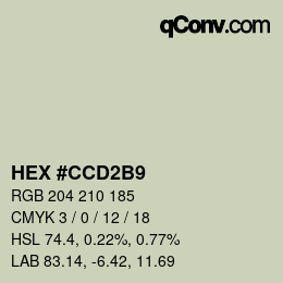 Color code: HEX #CCD2B9 | qconv.com