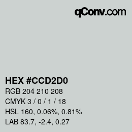 Color code: HEX #CCD2D0 | qconv.com