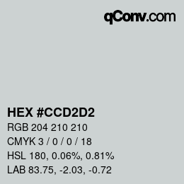 Color code: HEX #CCD2D2 | qconv.com