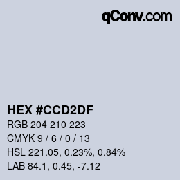 カラーコード: HEX #CCD2DF | qconv.com