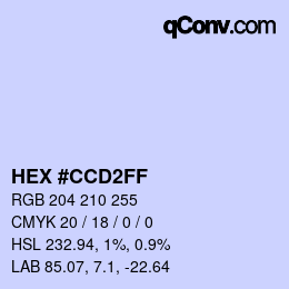 Color code: HEX #CCD2FF | qconv.com