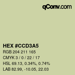 Farbcode: HEX #CCD3A5 | qconv.com