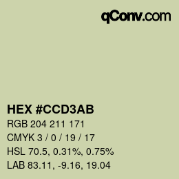 Color code: HEX #CCD3AB | qconv.com