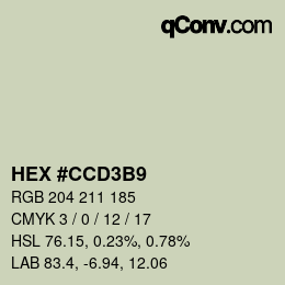 Color code: HEX #CCD3B9 | qconv.com