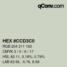 Color code: HEX #CCD3C0 | qconv.com