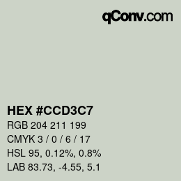 Color code: HEX #CCD3C7 | qconv.com