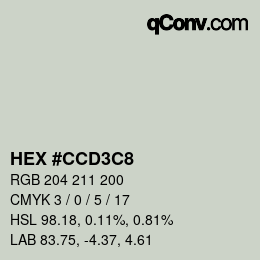 Color code: HEX #CCD3C8 | qconv.com