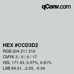 Código de color: HEX #CCD3D2 | qconv.com