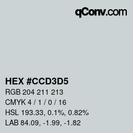 Color code: HEX #CCD3D5 | qconv.com