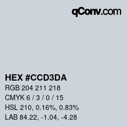 Color code: HEX #CCD3DA | qconv.com