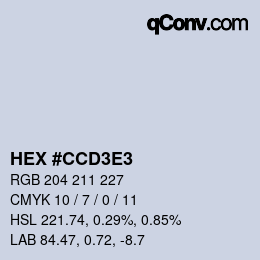 Color code: HEX #CCD3E3 | qconv.com