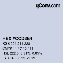 Color code: HEX #CCD3E4 | qconv.com