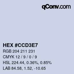 Código de color: HEX #CCD3E7 | qconv.com