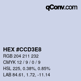 Color code: HEX #CCD3E8 | qconv.com