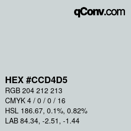 カラーコード: HEX #CCD4D5 | qconv.com