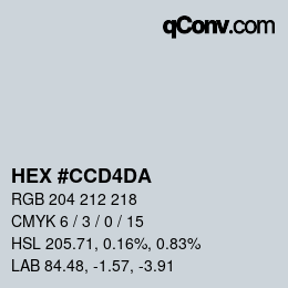 Color code: HEX #CCD4DA | qconv.com